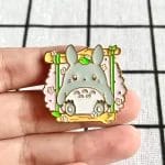 Cute Chibi Totoro on the Swing Badge Pin