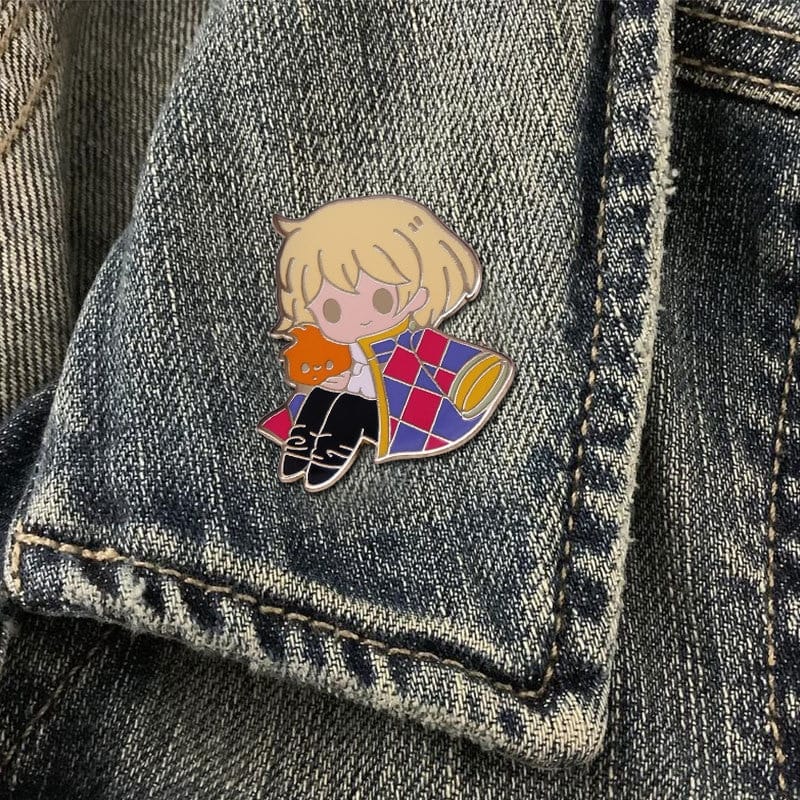 Howl’s Moving Castle – Cute Magician Howl And Calcifer Badge Pin