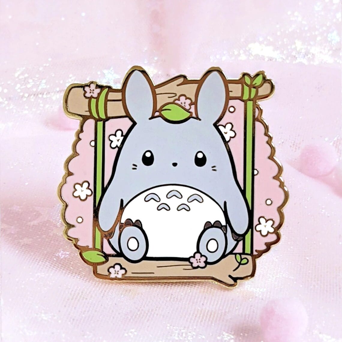 Cute Chibi Totoro On The Swing Badge Pin Ghibli Store