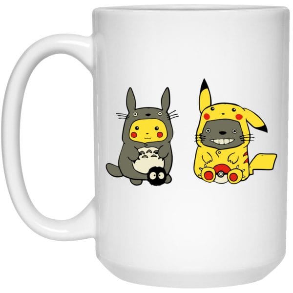 Totoro and Pikachu Cosplaying Mug