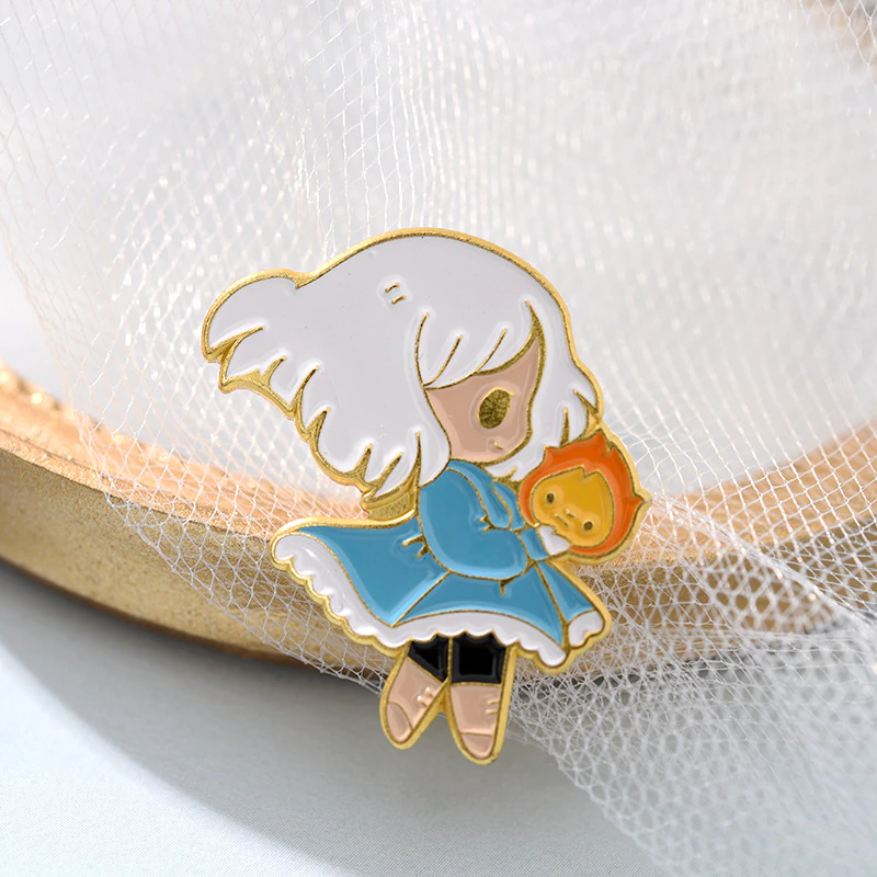 Howl’s Moving Castle – Kawaii Chibi Sophie And Howl Badge Pin