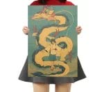 Spirited Away Chihiro Riding Haku Dragon Kraft Paper Poster