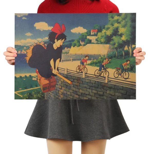 Kiki’s Delivery Service Kraft Paper Vintage Poster Ghibli Store ghibli.store