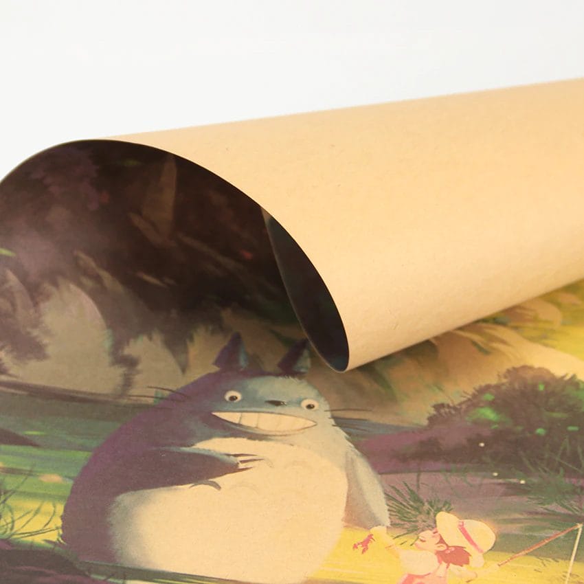 Totoro And Mei Fishing Kraft Paper Poster