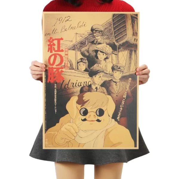 Porco Rosso Kraft Paper Retro Poster Ghibli Store ghibli.store