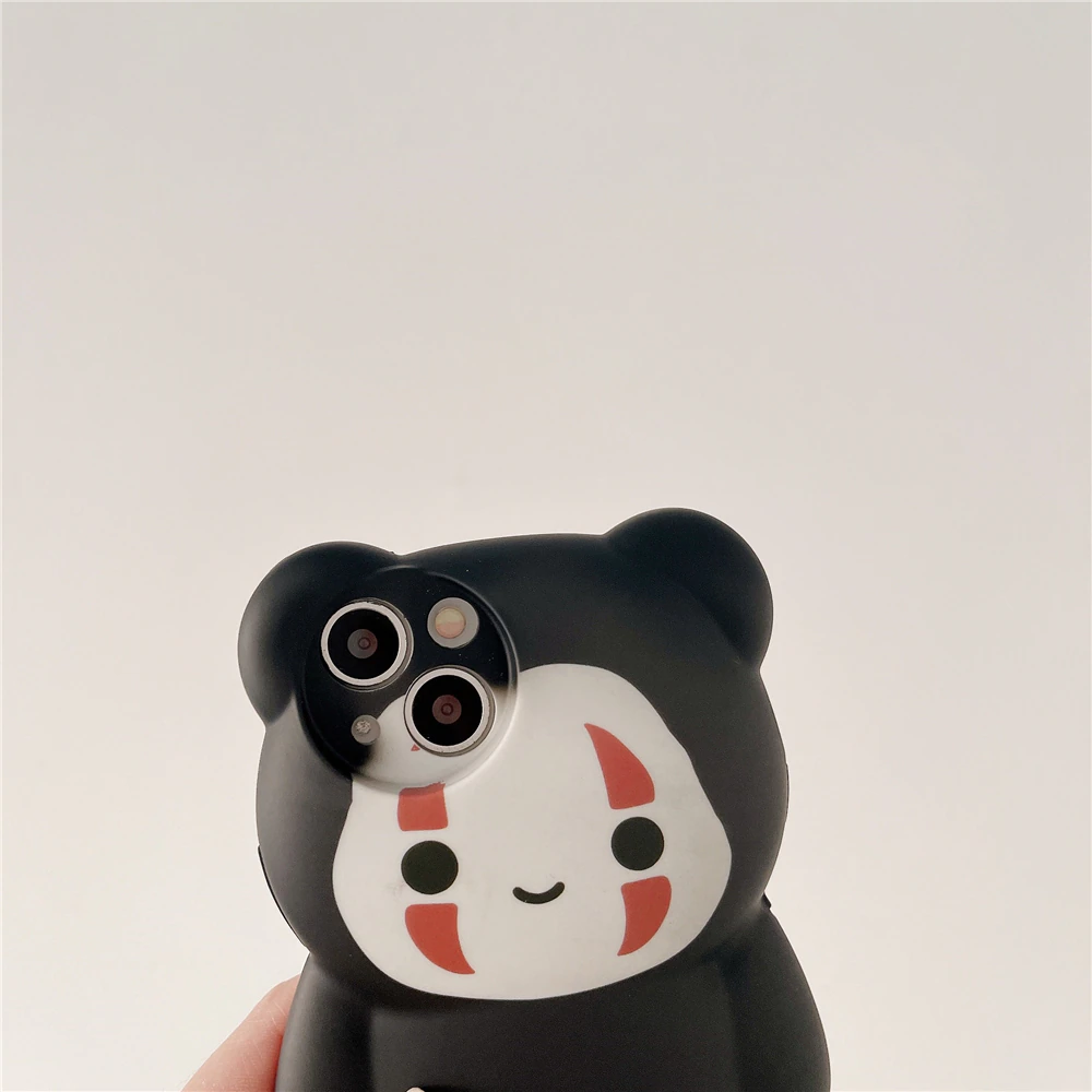 Spirited Away Super Cute No Face Bear Soft Silicone iPhone Case