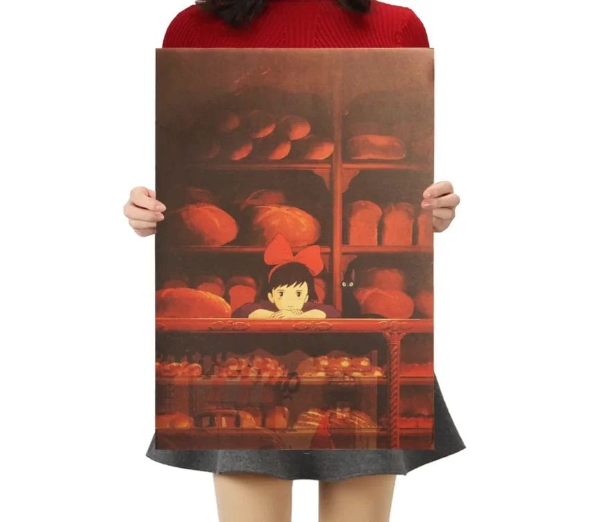 Kiki’s Delivery Service Kraft Paper Retro Poster Ghibli Store ghibli.store