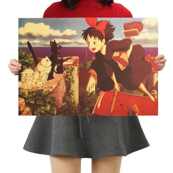 Combination of Ghibli Characters Kraft Paper Poster Ghibli Store ghibli.store