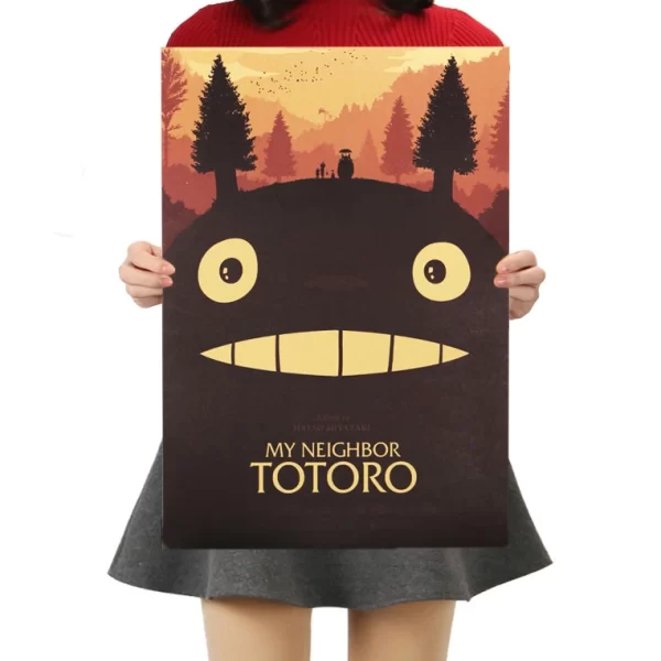 Totoro And Mei Fishing Kraft Paper Poster Ghibli Store ghibli.store