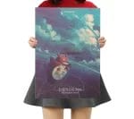 Totoro And The Girls Flying In The Sky Kraft Paper Poster Ghibli Store ghibli.store