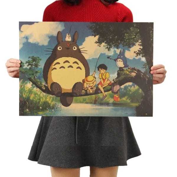 My Neighbor Totoro – Totoro Family and the Girls Kraft Paper Poster