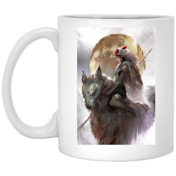 Princess Mononoke Wolf Riding Fanart Mug Ghibli Store ghibli.store