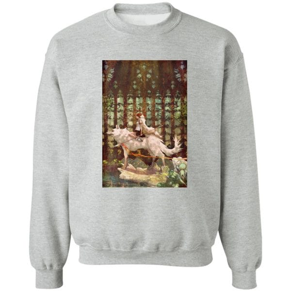 Princess Mononoke Wolf Riding Fanart Sweatshirt