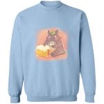 Totoro Eating Cake Sweatshirt Ghibli Store ghibli.store