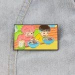 Ponyo on the Cliff Cute Badge Pin Ghibli Store ghibli.store