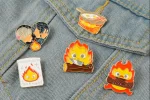 Howl’s Moving Castle Naughty Calcifer Badge Pins 5pcs/set Ghibli Store ghibli.store