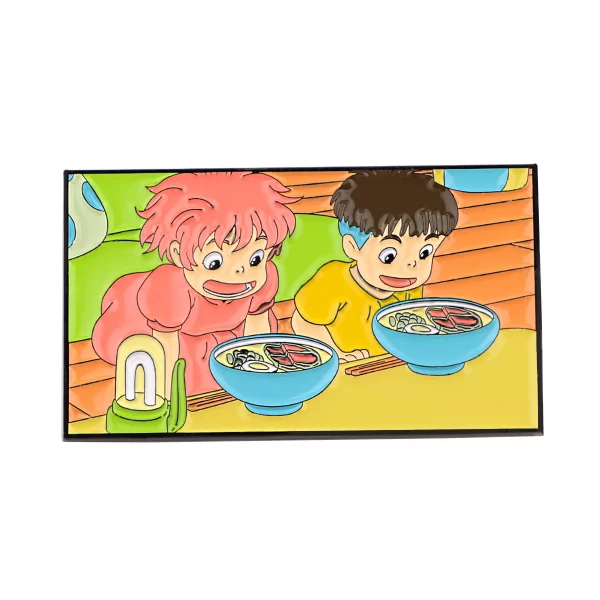 Ponyo on the Cliff Cute Badge Pin Ghibli Store ghibli.store