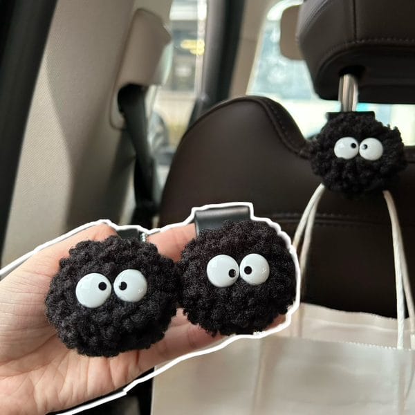 Cute Soot Sprites Car Seat Back Hook Set 2pcs Ghibli Store ghibli.store