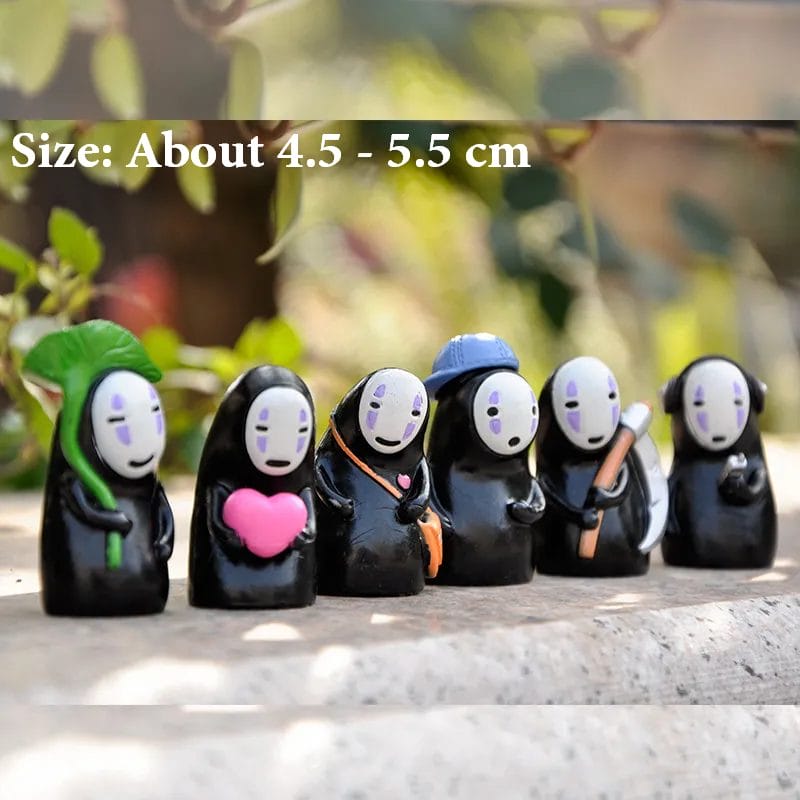 Spirited Away Chibi No Face Man Figure 6pcs/set - Ghibli Store