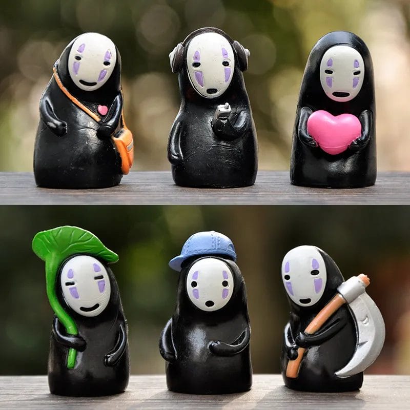 Spirited Away Chibi No Face Man Figure 6pcs/set - Ghibli Store