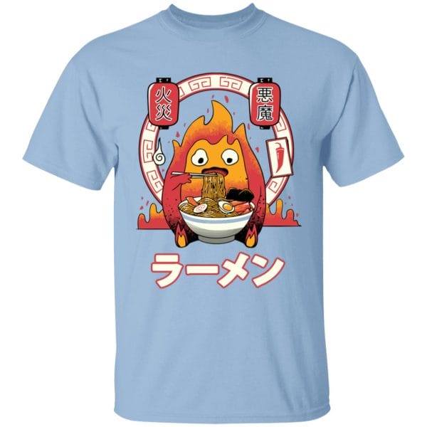 Howl’s Moving Castle – Calcifer Loves Ramen T Shirt for Kid Ghibli Store ghibli.store