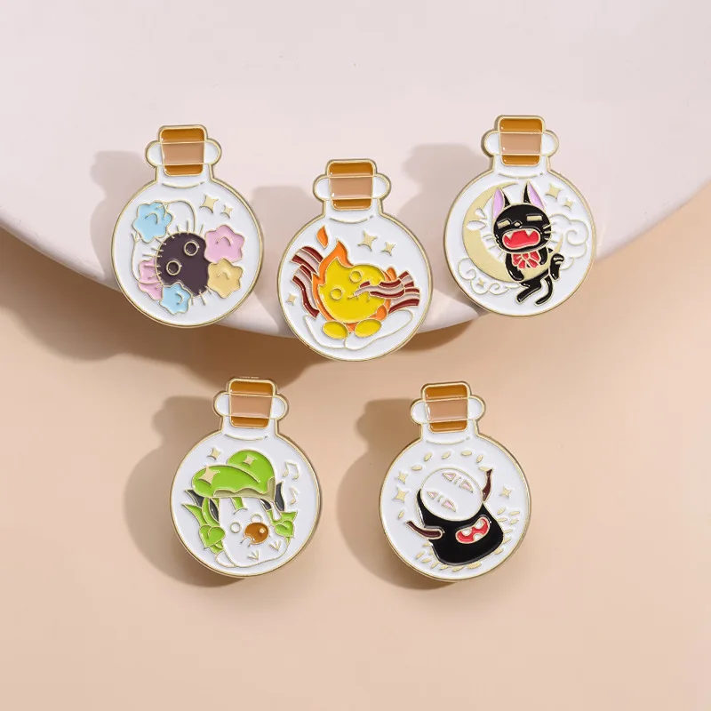 Ghibli Cute Characters Badge Pin Set 5pcs Style 2