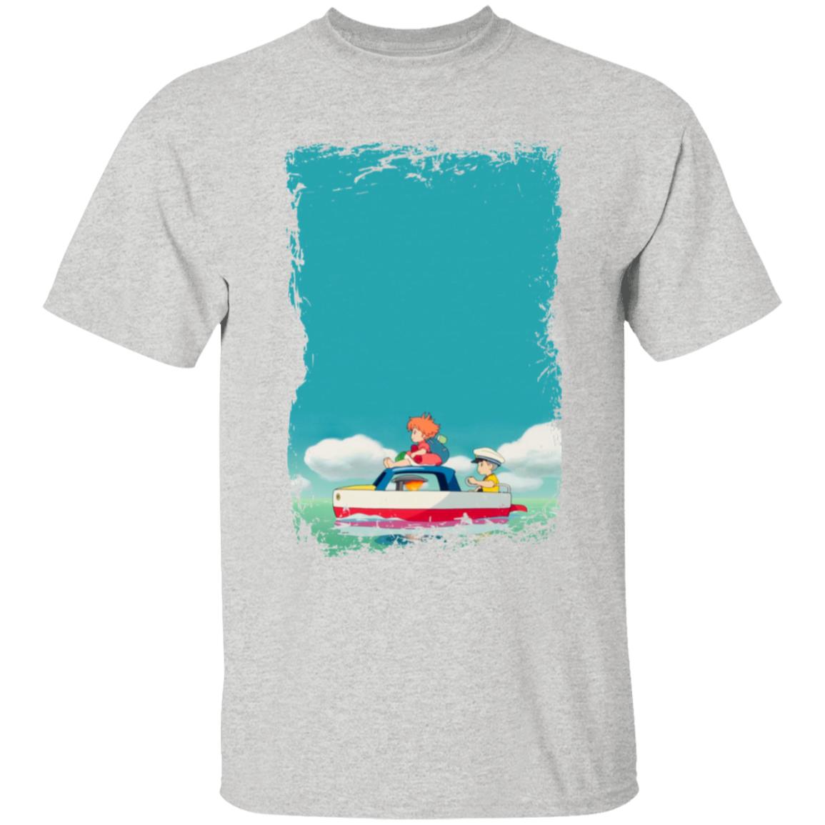 Ponyo and Sosuke on Boat T Shirt for Kid Ghibli Store ghibli.store