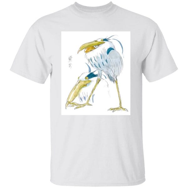 The Boy and The Heron – The Heron Sketch T Shirt Ghibli Store ghibli.store
