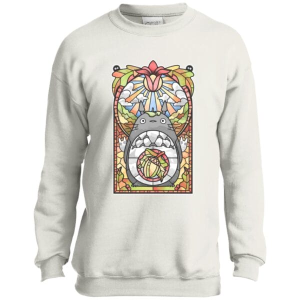 Totoro Stained Glass Art Sweatshirt for Kid Ghibli Store ghibli.store