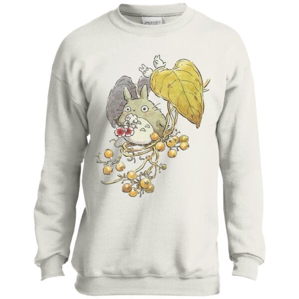 Mini Totoro and the Leaves Sweatshirt for Kid Ghibli Store ghibli.store