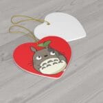 Totoro and the Leaf Umbrella Ceramic Ornament Ghibli Store ghibli.store