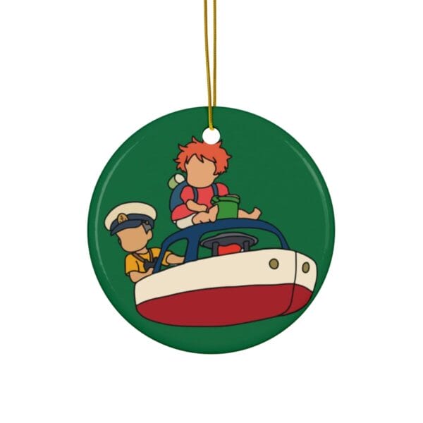 Ponyo and Sosuke on the Boat Ceramic Ornament Ghibli Store ghibli.store