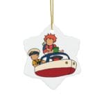 Ponyo and Sosuke on the Boat Ceramic Ornament Ghibli Store ghibli.store