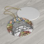 Totoro Stained Glass Art Ceramic Ornament Ghibli Store ghibli.store