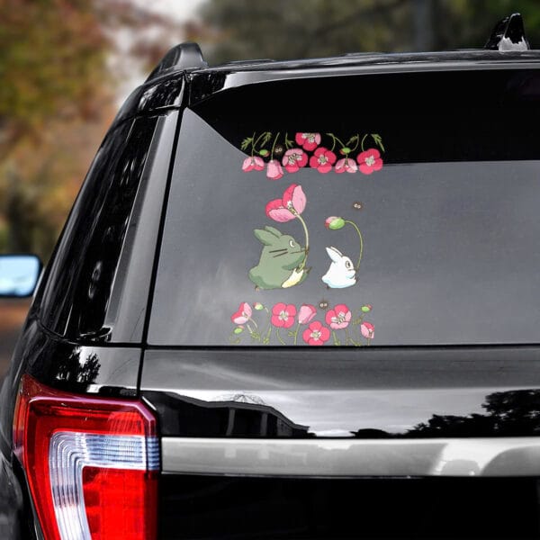 The Mini Totoro and Flowers Car Stickers Ghibli Store ghibli.store